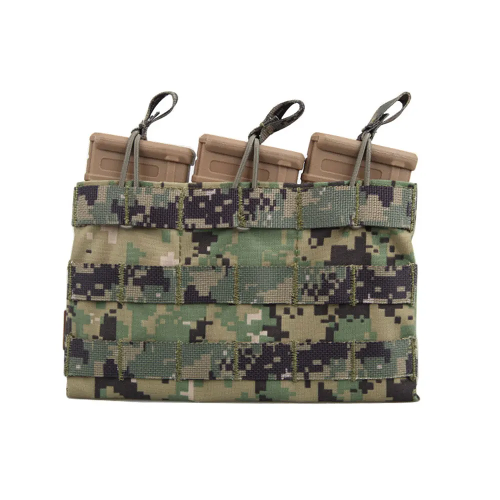 Emersongear 5.56 Triple Open Top Mag Pouch Tactical Combat Gear Molle Magazine Pouch Mag Holder Trekking Camping Nylon EM6356