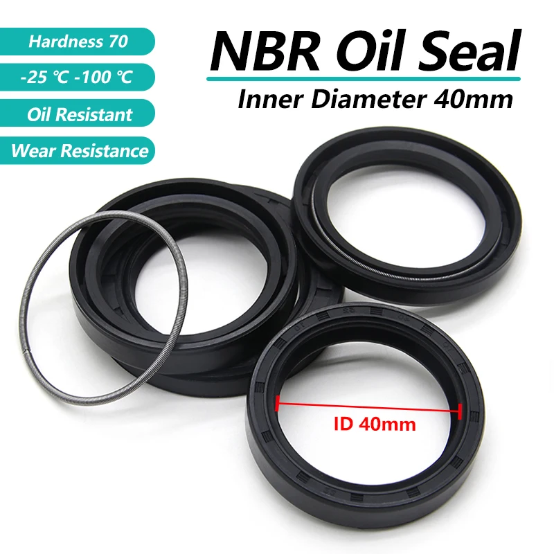 ID 40mm NBR Oil Seal TC-40*50/52/55/56/58/60/62/64/65/68/70/72/75/80/85/90*5/7/8/10/12mm Nitrile Rubber Shaft Double Lip Gaskets