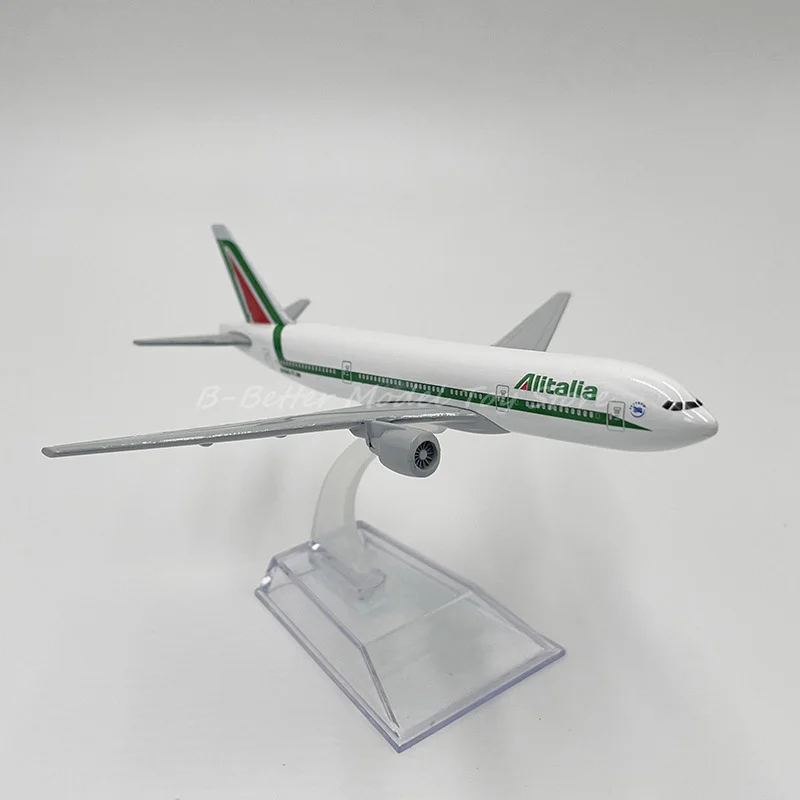 1:400 diecast metal modelo avião brinquedo 16 cm alitalia airlines boeing 777-200 réplica para coleção