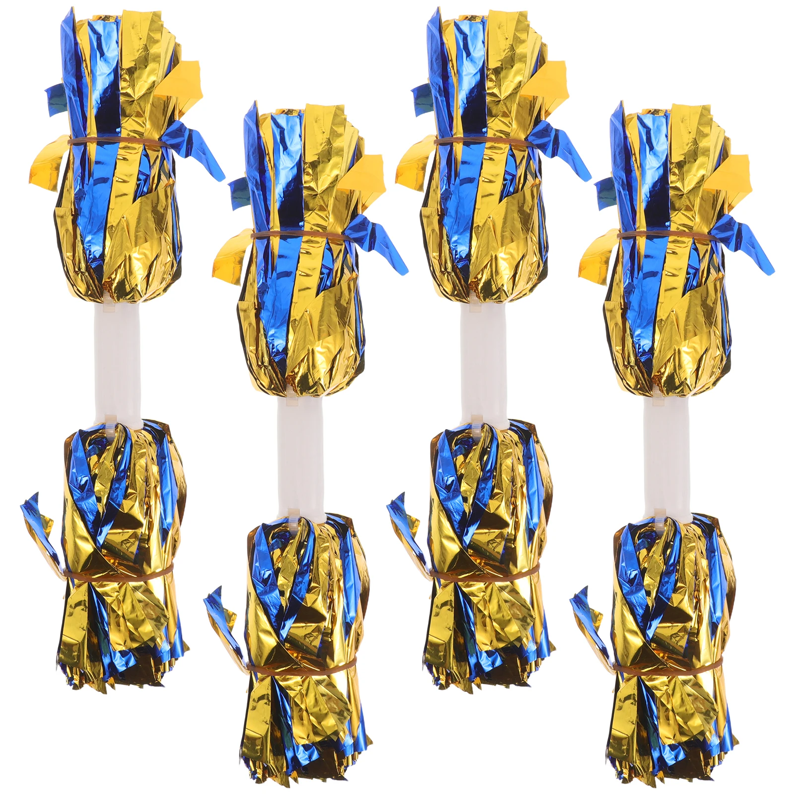 

4pcs Cheerleading Pom Poms Metallic Baton Handle Lightweight Dance Team Practice Props Sports Events Parties Bulk Cheer Poms