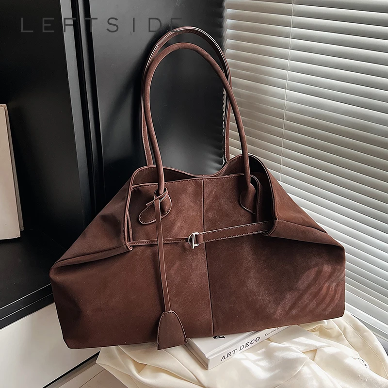 

Левая сторона, ретро, большая вместительная однотонная сумка на плечо, 2024, роскошный модный дизайн, сумка подмышки, женские роскошные сумки и кошельки