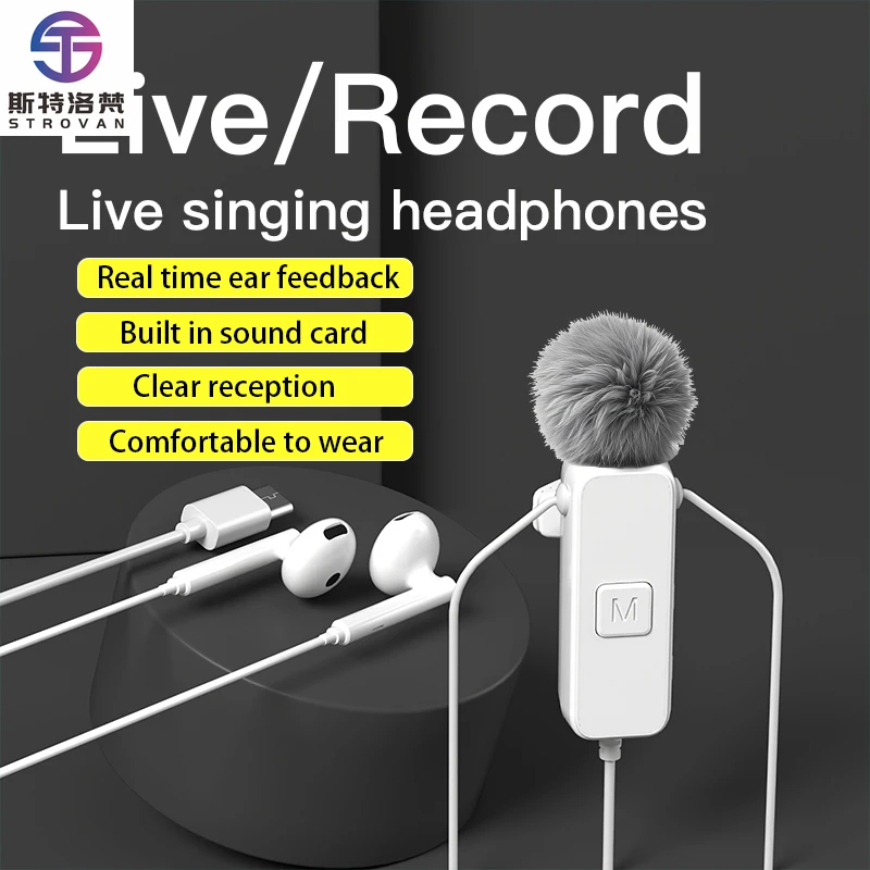 

Wired Light-weight Mini Cardioid Lavalier Microphone Type-C Iphone Android Noise Cancelling Audio Live Streaming