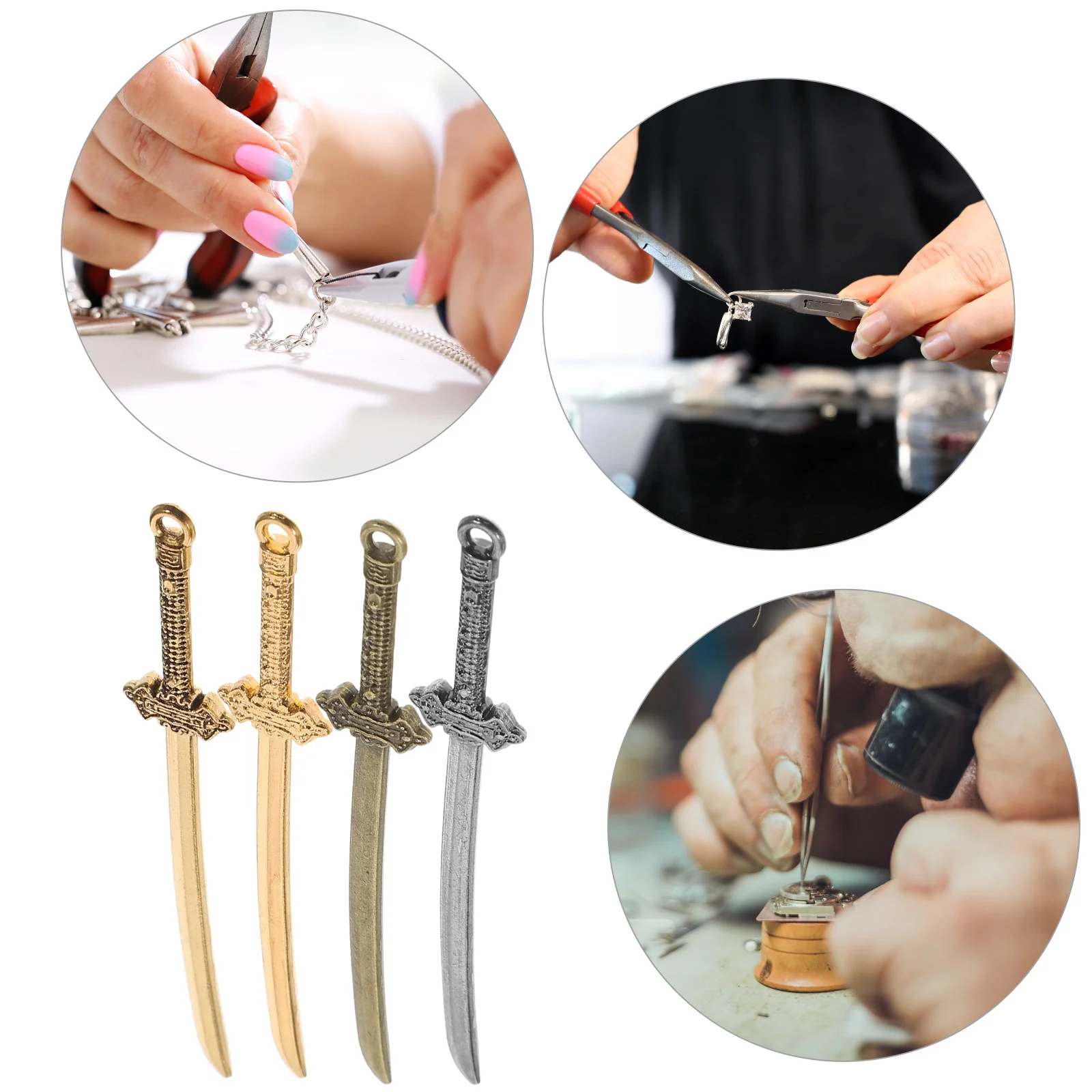 

50Pcs Charm Pendants Vintage Swords Charms for DIY Necklace Bracelet Earrings Jewelry Crafts Charm