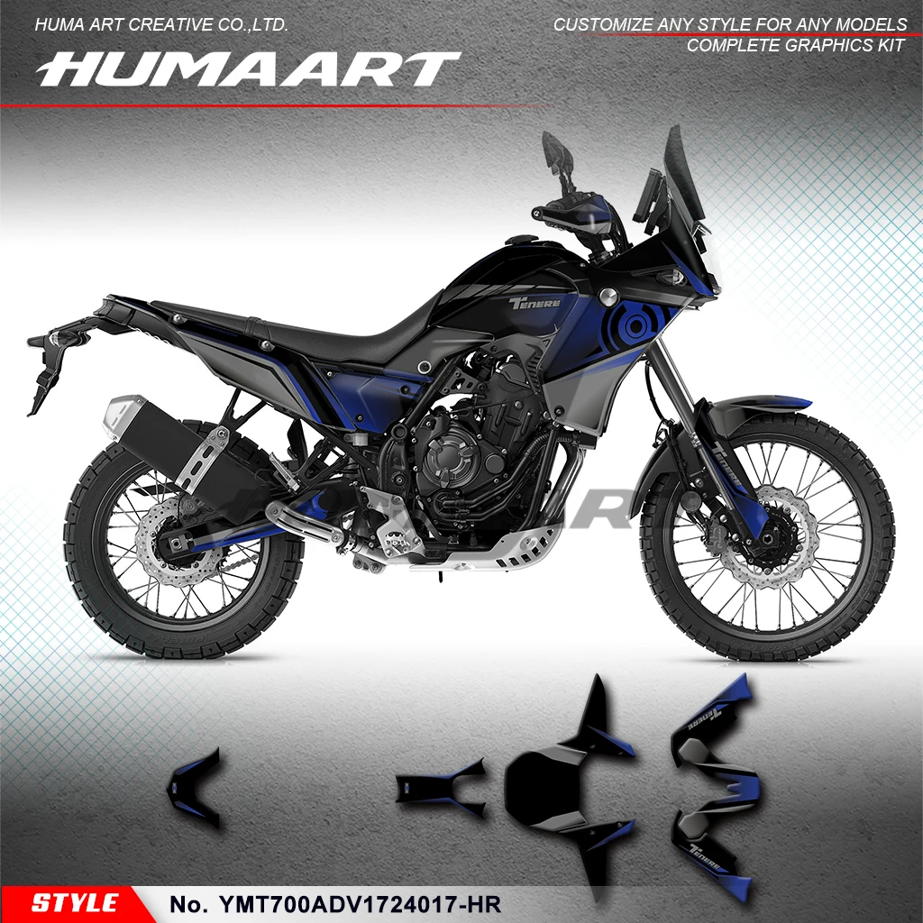 

Виниловые наклейки для мотоциклов HUMAART для Yamaha Ténéré 700 Tenere 700 T700 T7 2017-2024, аксессуары, YMT700ADV1724017-HR