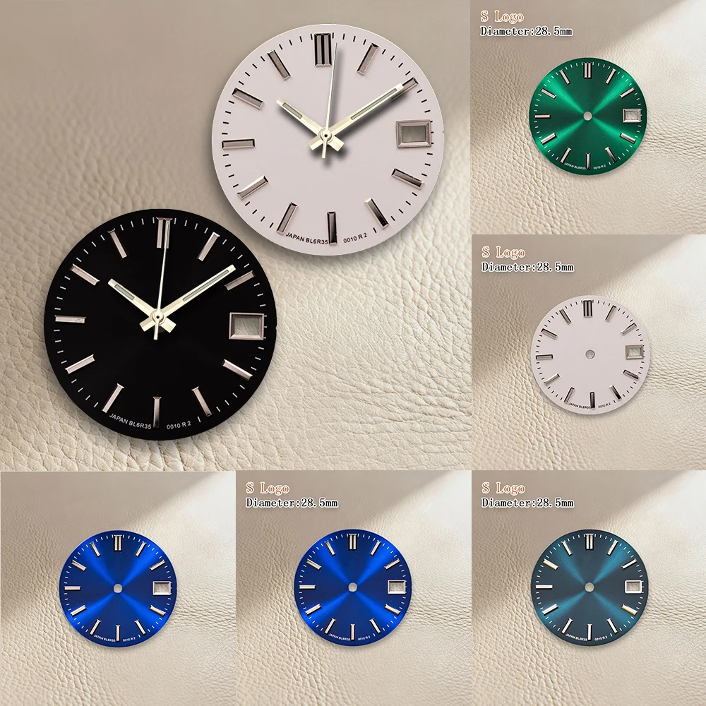 

Циферблат 28,5 мм с логотипом GS, солнечный узор, подходит для механизмов NH35/NH36/4R/7S, без люминесцентного покрытия, аксессуары для модификации часов