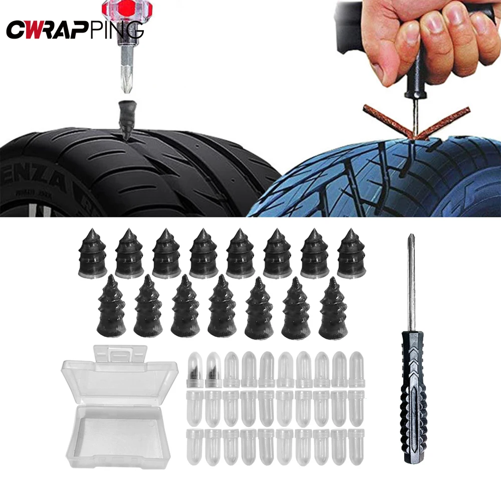 

70-10 шт. универсальный вакуумный набор для ремонта шин для автомобиля, мотоцикла, скутера, резиновый комплект для ремонта бескамерных шин, без клея, ремонтные гвозди для шин