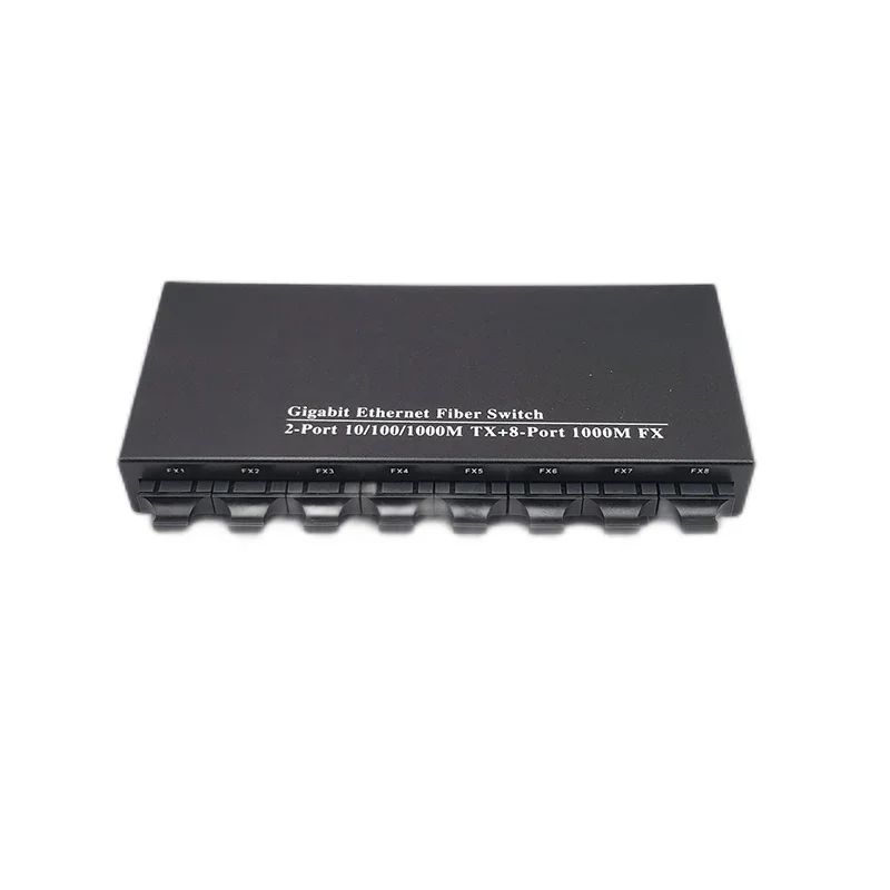 8 Fiber + 2 RJ45 Ports Fiber Media Converter Unmanaged Fiber Optical Ethernet Gigabits Switches