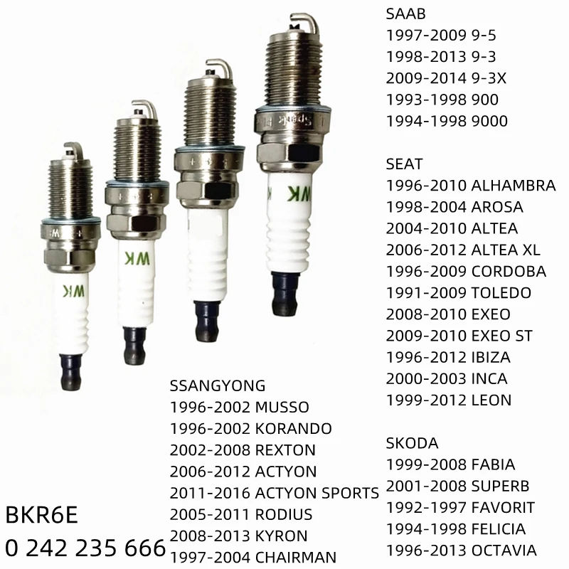 

ZFR5FGP BKR6E Car Engine Ignition Spark Plug For SEAT INCA LEON IBIZA SKODA FABIA SUPERB FAVORIT FELICIA OCTAVIA