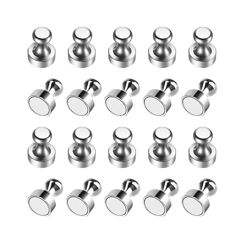 

20 Pcs Refrigerator Magnet Magnete Metal Pins Neodymium Magnet Pins Magnetic Thumb Tacks Sucker for Whiteboard Fridge Kitchen