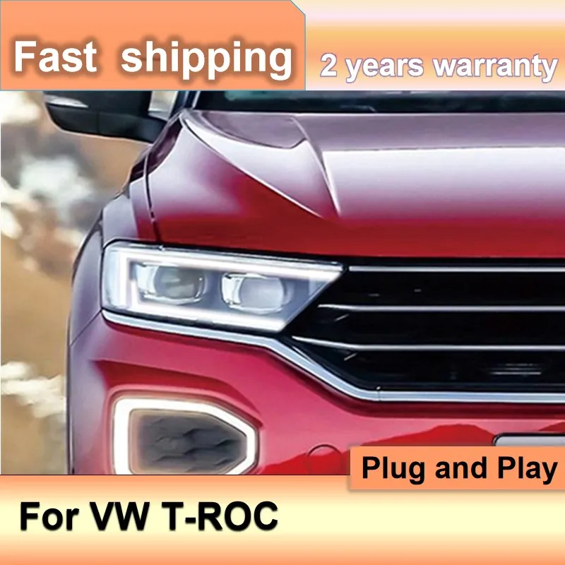 

Car Accessories for VW T-ROC Headlights 2018-2021 T ROC Head Lights DRL Turn Signal Low High Beam Projector Lens