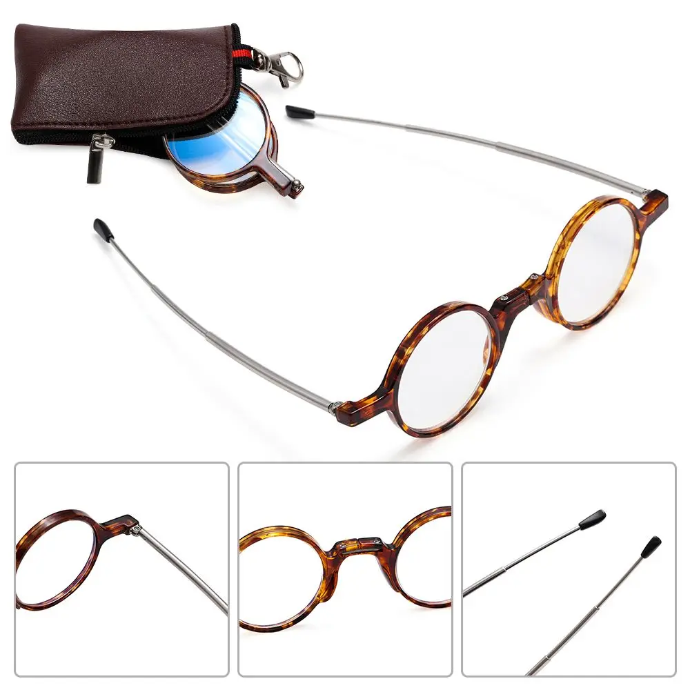 1PC Lightweight Mini Reading Glasses for Women & Men Compact Folding Reading Eyeglasses Portable Readers with Keychain Case