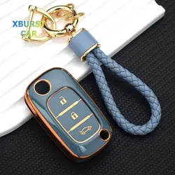 For LADA XRay Kalina Priora Sedan Sport Vesta Granta TPU Car Key Cover Remote Case Keychain for Renault Fluence Clio Megane