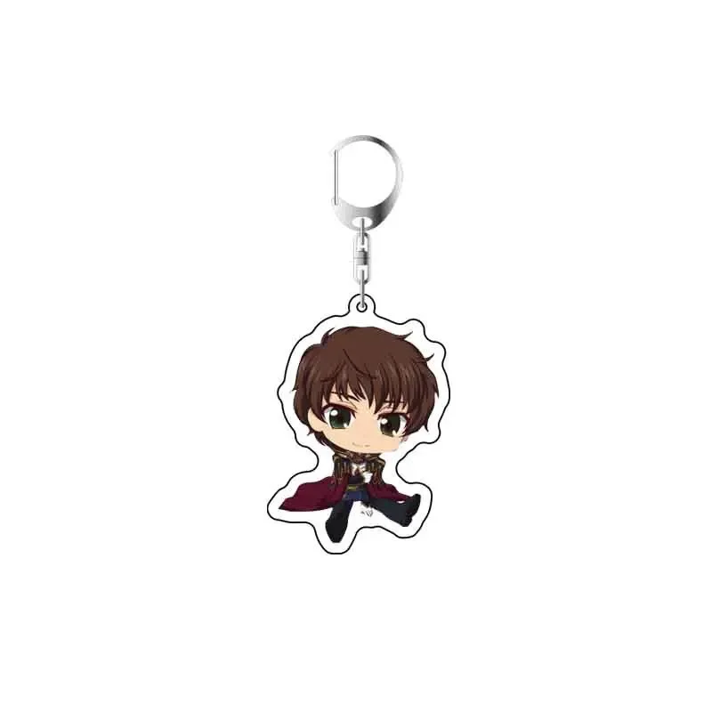 Anime Code Geass Keychain Japanese Cartoon GAIDEN Lelouch Acrylic Figure Car Key Holder Chain Pendants Keyring Jewelry Gift