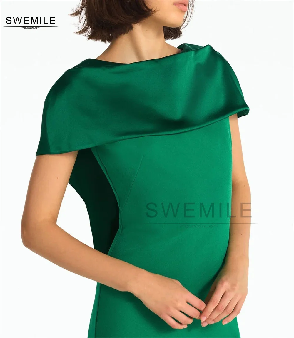 SWEMILE Scoop Neckline Column Ankle-Length Cap Straps Dresses For Prom Elegant  Dresses For Special Events فستان حفلات الزفاف