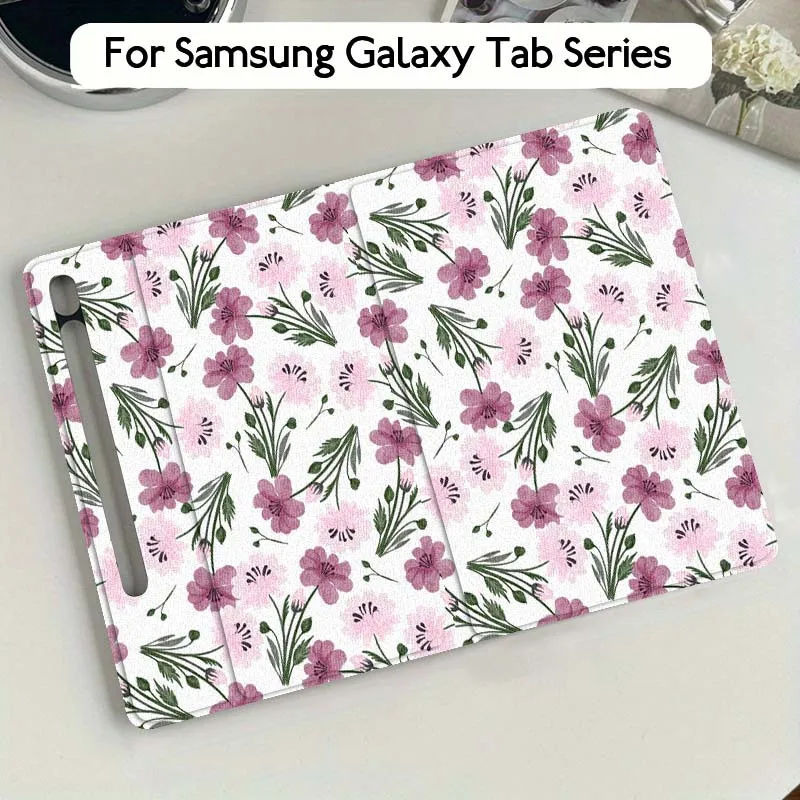 

Fashion flower pattern Tablet Case For Samsung Galaxy Tab S7 S8 S9 S10 FE Plus Lite 11 12.4 13.1 Inch