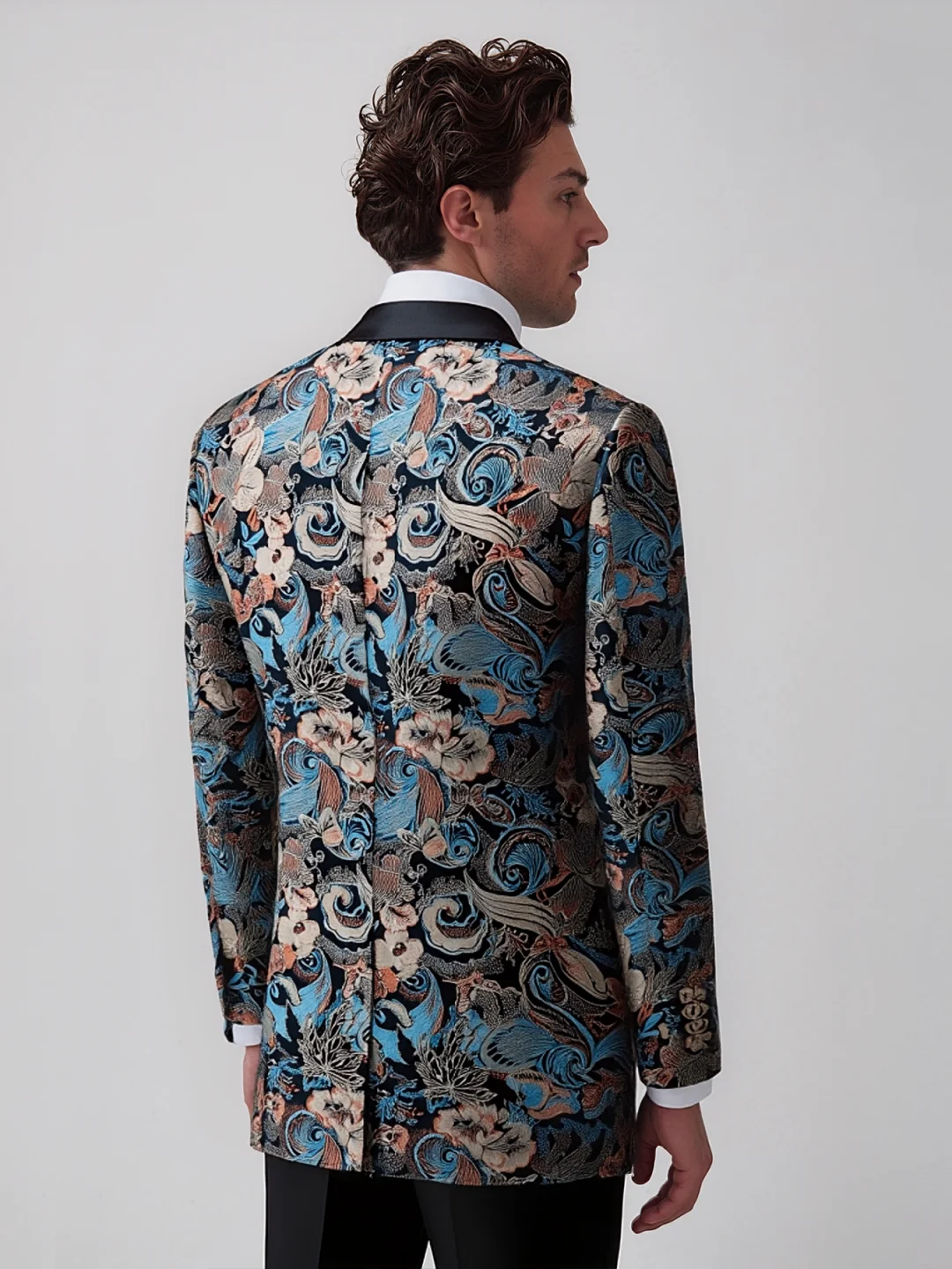 싱글 브레스트 남성 정장 긴 소매 자카드 패션 신랑 턱시도 웨딩 비즈니스 블레이저 Masculino Customized