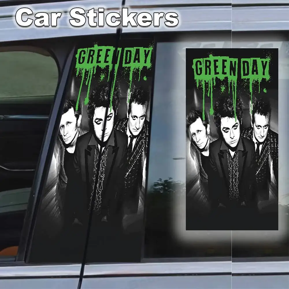 

G-Green D-Day A-American I-Idiot 2pcs Car Stickers Car B Pillar Decal Car Door Post Decorative Stickers For All Car Door Posts