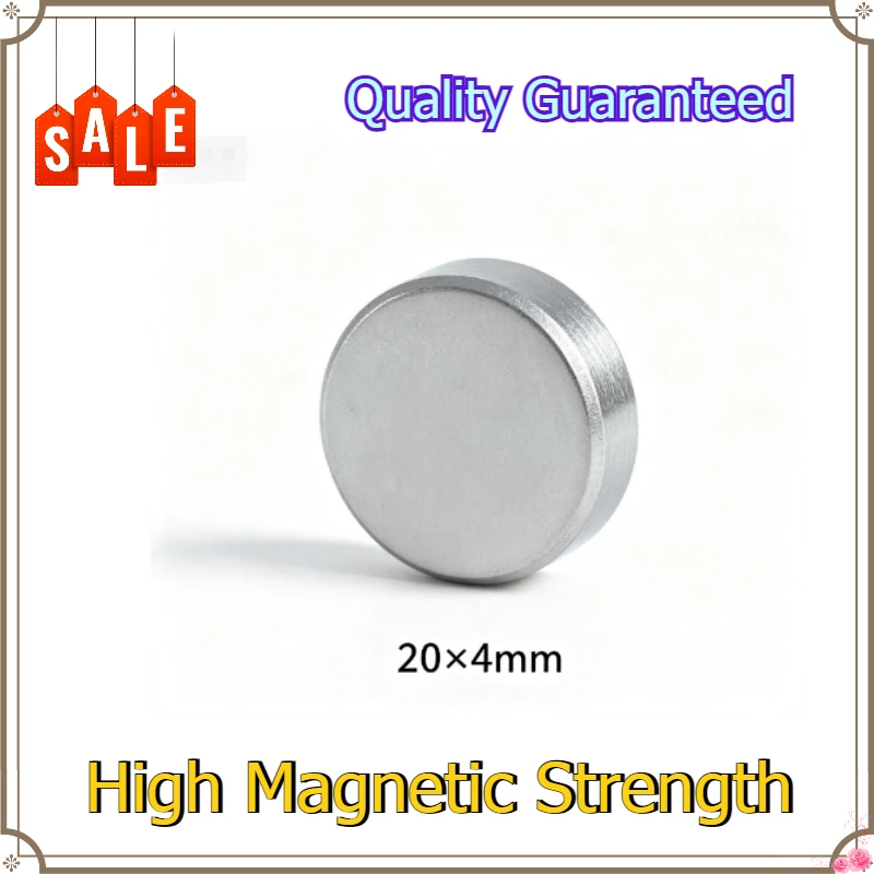 20x4mm Round NdFeB Magnet | N35 Strong Permanent Disc with Chamfered Design for Home & Crafts