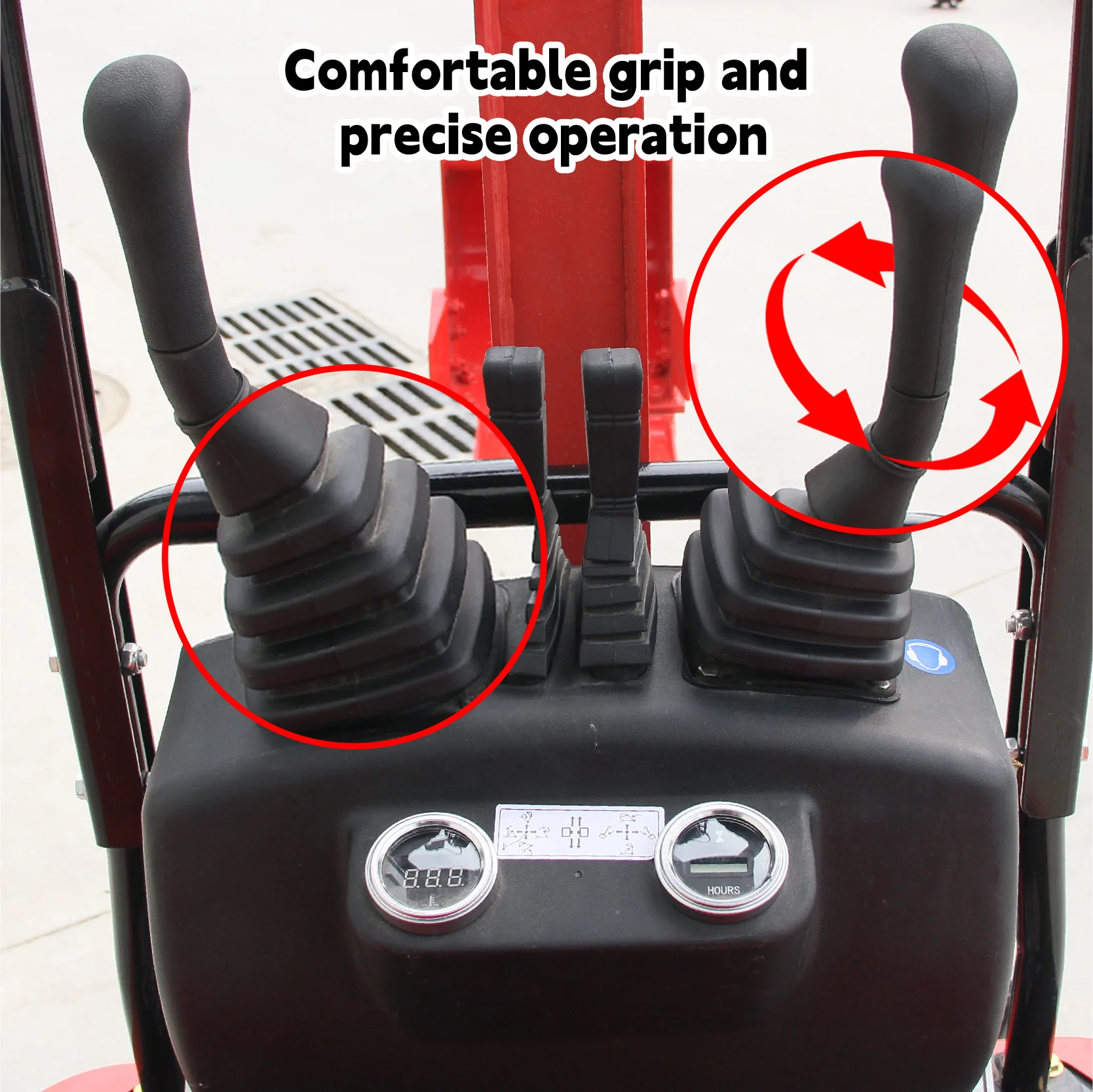 Nuovo piccolo escavatore rosso personalizzato, motore Kubota, 1 tonnellata, con attacco idraulico con morsetto a dito, disponibile negli Stati Uniti