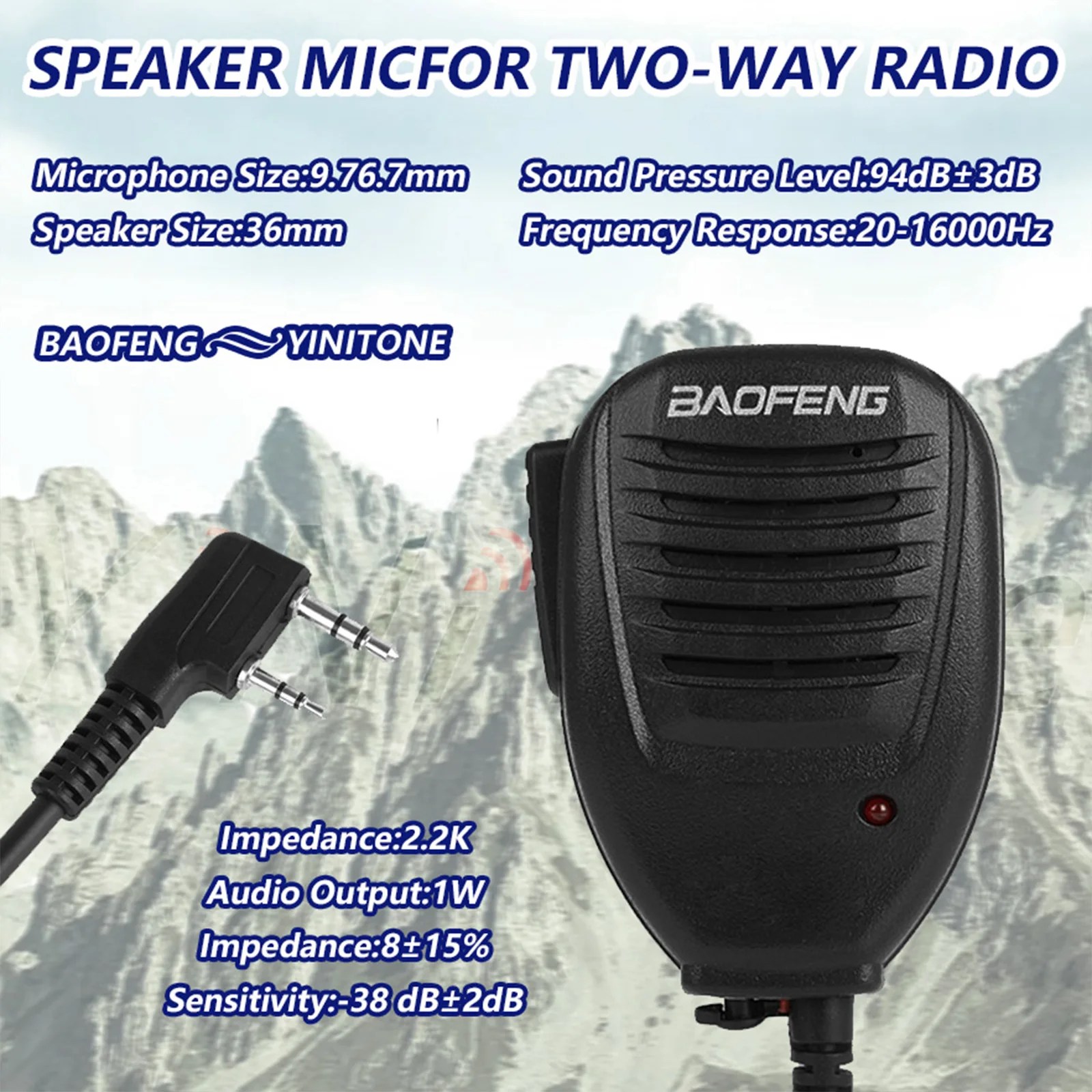 Ręczny mikrofon z głośnikiem do radia BAOFENG UV5R BF-F8HP 5RM UV-21R BF888S Quansheng UVK5 K6 Ham Two Way Radio Akcesoria Mikrofon PTT