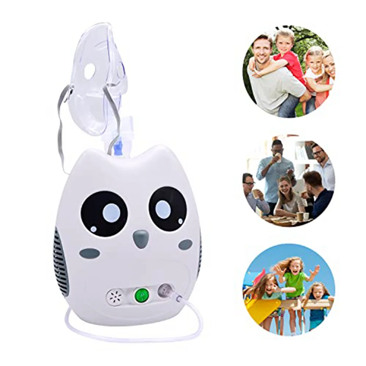 Portable Atomizer for Children and Adults, Compressor Atomizer for Home and Travel, Cartoon Design (Cute Owl),EU Plug