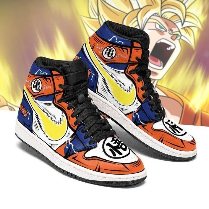 New Customized Cartoon Dragon Ball Anime Goku Sneakers Ins Printed High Top Couple Shoes Holiday Gifts