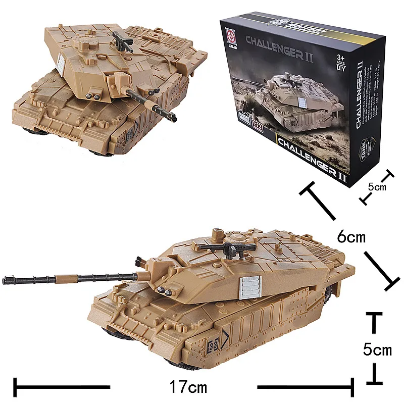 1/72 Modell des britischen Challenger-Hauptkampfpanzers, kreative Militärserie, Bausteine, zusammengebautes Spielzeug für Weihnachtsgeschenke