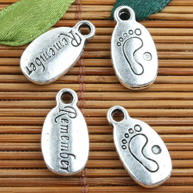 

18*9mm Alloy Metal Tibetan Silver Color Remember Style Charms 30pcs EF0100 Charms for Jewelry Making