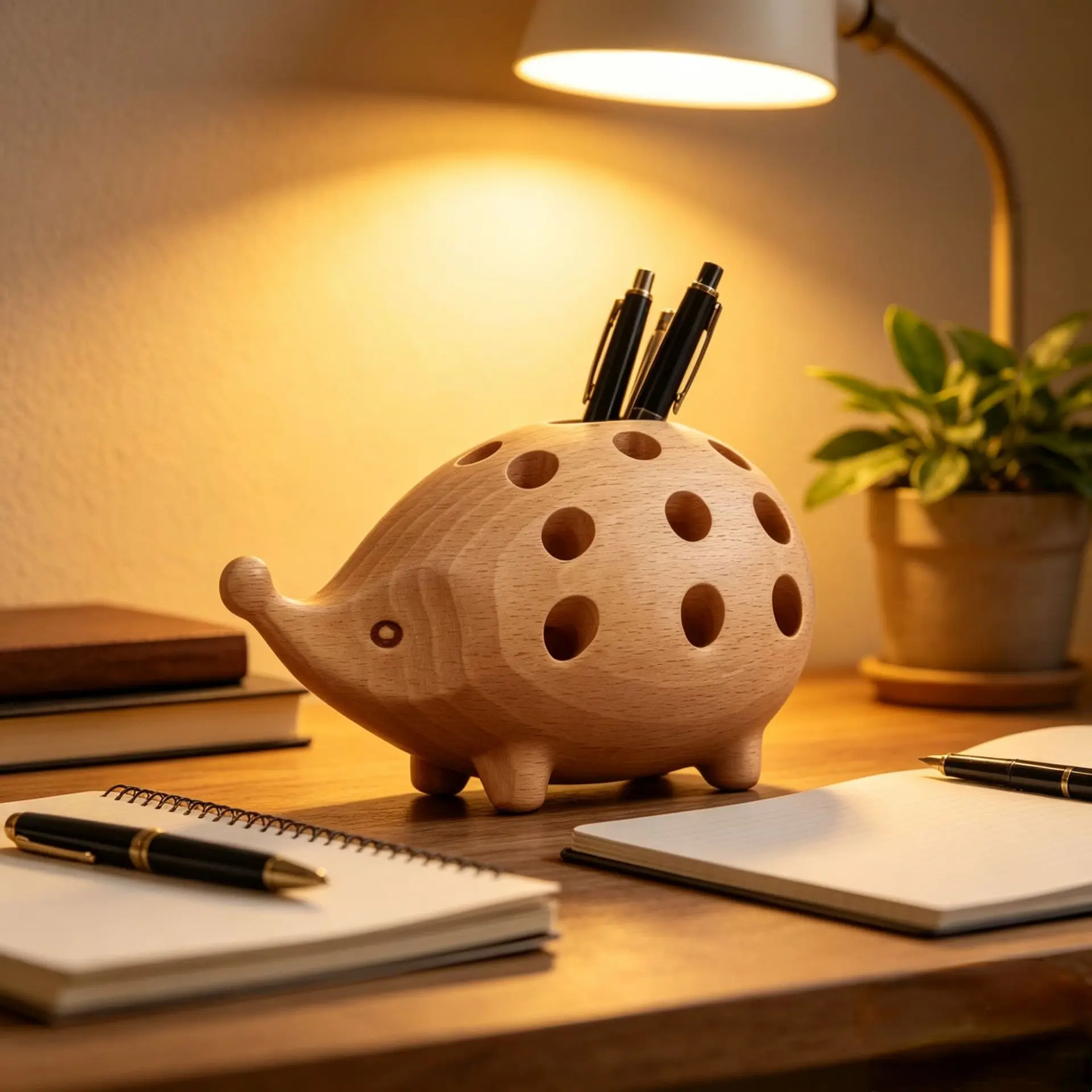 

Hedgehog Pen Holder Nordic Artisanal Study Decor