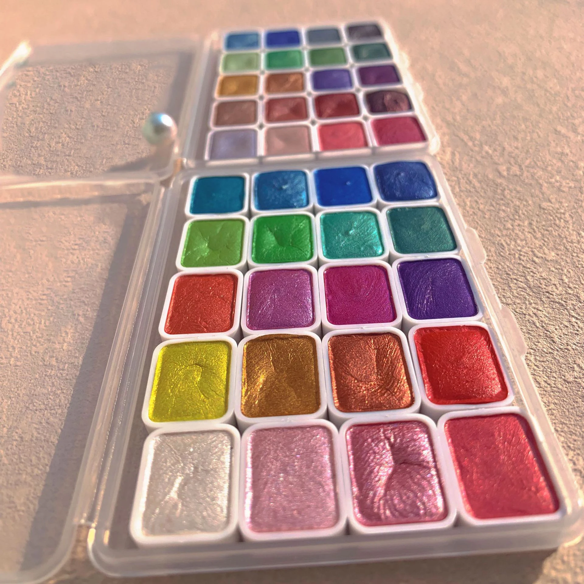 Perl glanz farben tragbare 20 Farben feste Aquarell Kunst Aquarell Set Pigment Metallic Glitter Nagellack Kunst liefert