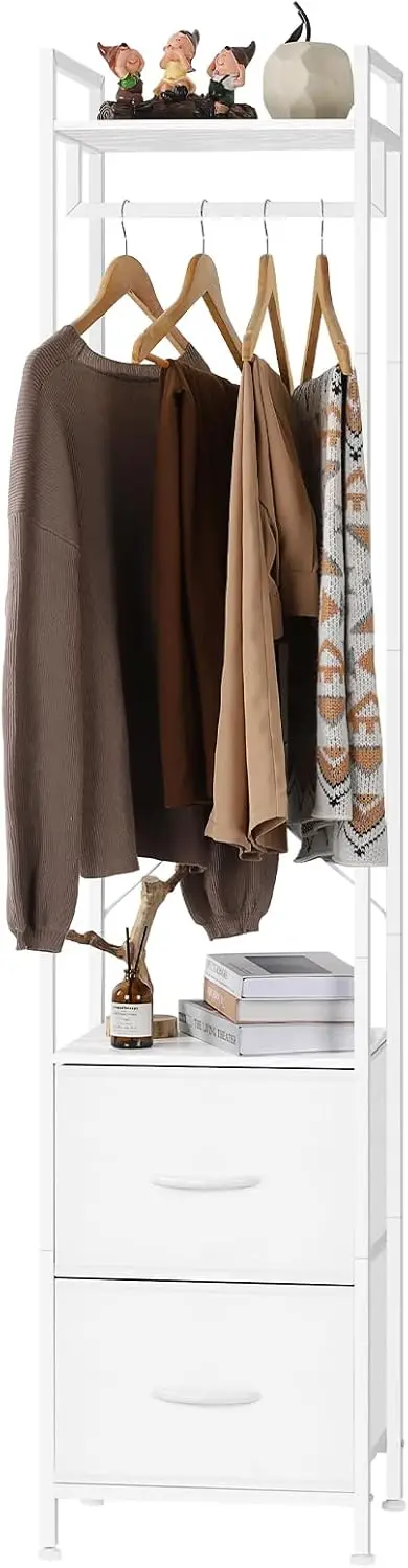 Clothes Rack with Drawers Heavy Duty Garment Rack with Fabric Drawers and Storage Shelves Freestanding Clothing Rack for Bedr