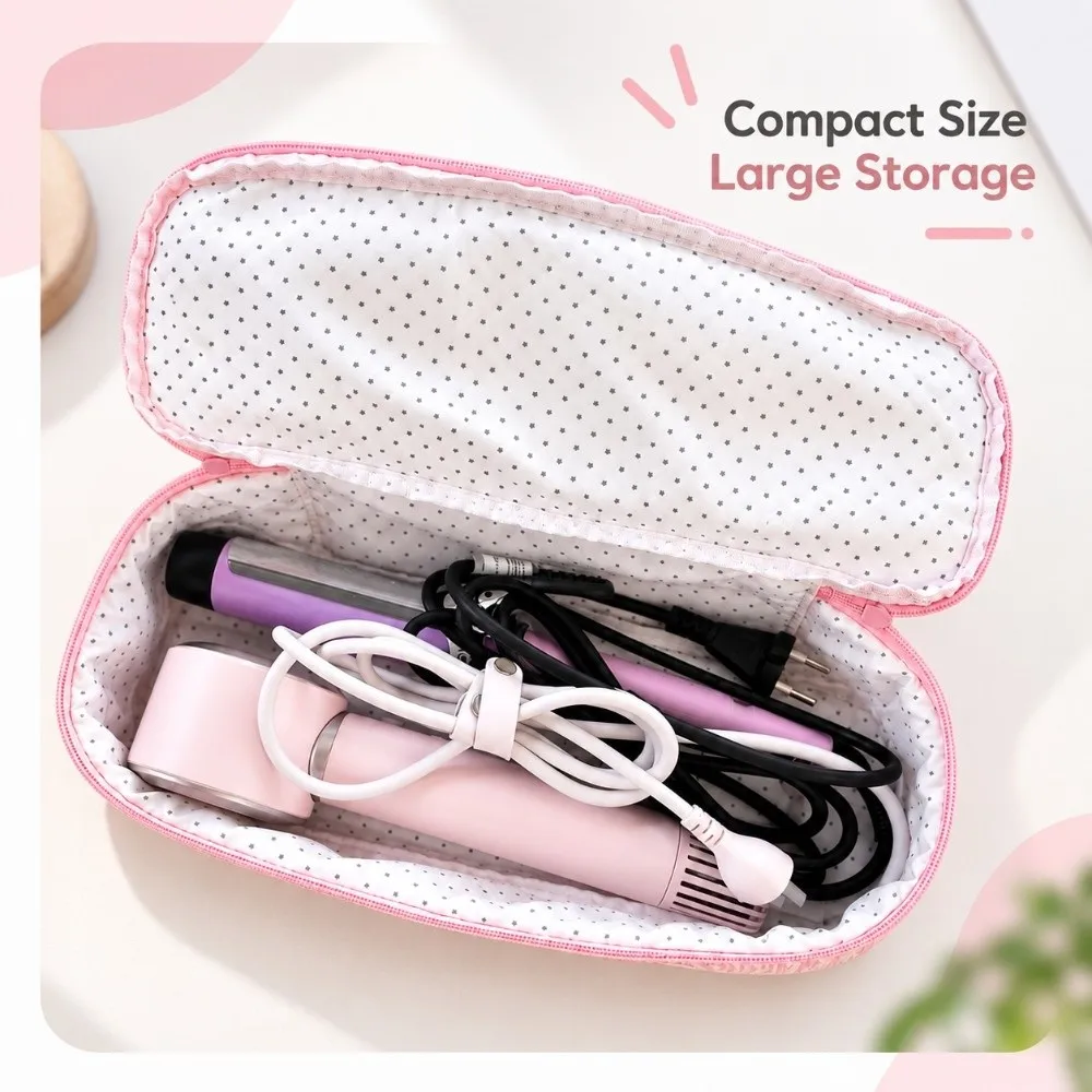 Heat Resistant Hair Dryer Storage Bag Padded Zipper Carry Bag Hair Dryer Travel Bag Cute Cartoon Print Curling Iron Travel Bag