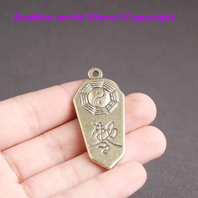 2P Taoism Buddhism Geomantic omen Master multipurpose Eight Diagrams Bless safe Amulet Pendant FENG SHUI LING PAI talisman