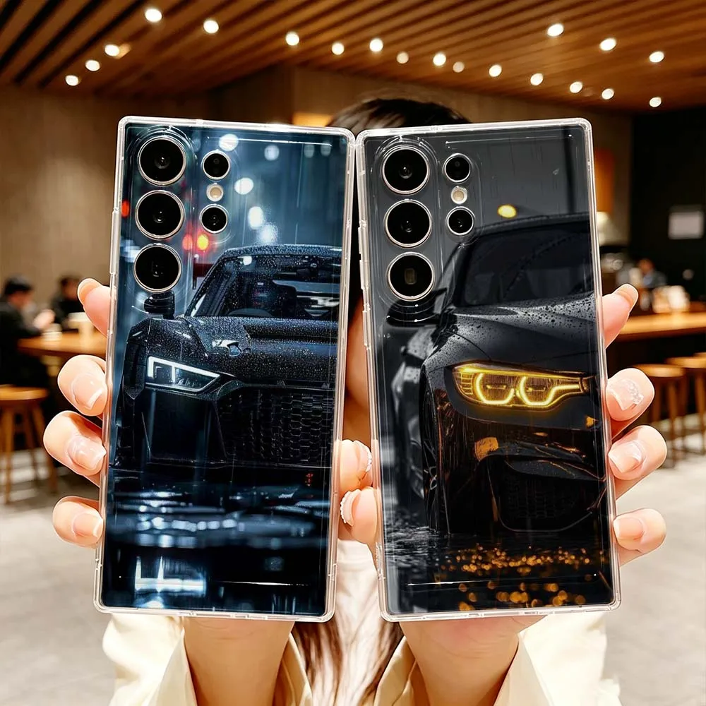 Black Sports Car Print  For Samsung Galaxy S26 S25 S24 S23 S22 S21 S20 Note 20 Ultra Plus FE A73 A52 A51 A23 A22 Phone Case Case