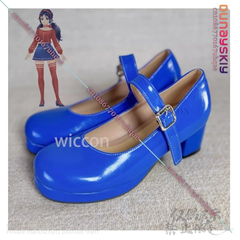 Anime Meta Game MiSide Cosplay Mita Costume Мита Costume Women's Girls Short Heels Mary Janes Shoes Fashion Halloween Customized