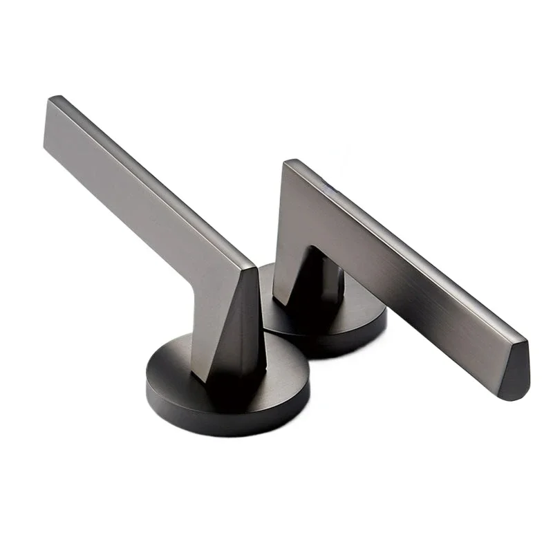 

Dark Gray Household Zinc Alloy Modern Simple and Silent Split Bedroom Handle Lock