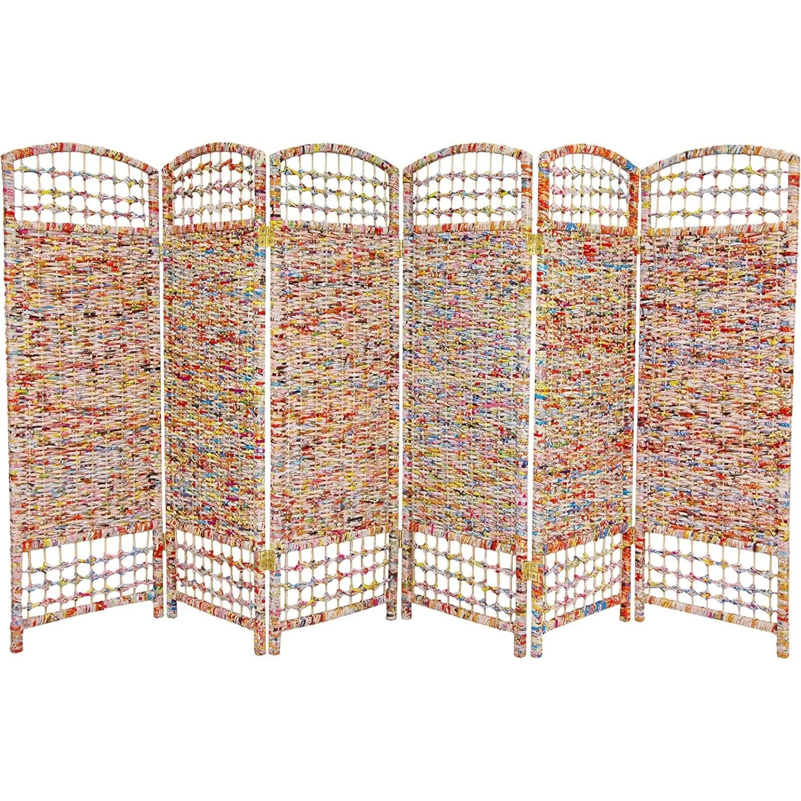 

US 4 ft. Short Recycled Magazine Folding Screen - 6 Panels