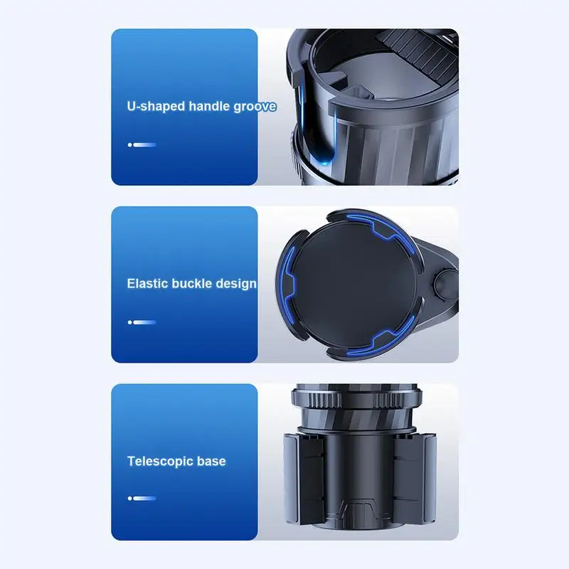 Car Cup Holder Expander Auto Cup Holder Expander Gear Transmission Design Vehicle Cup Holder Adjustable Base For Water Bottle