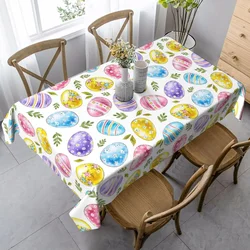 Easter Eggs Waterproof Tablecloths Holiday Party Decor Rectangle Table Cover for Kitchen Dining Table Decor Easter Decorations