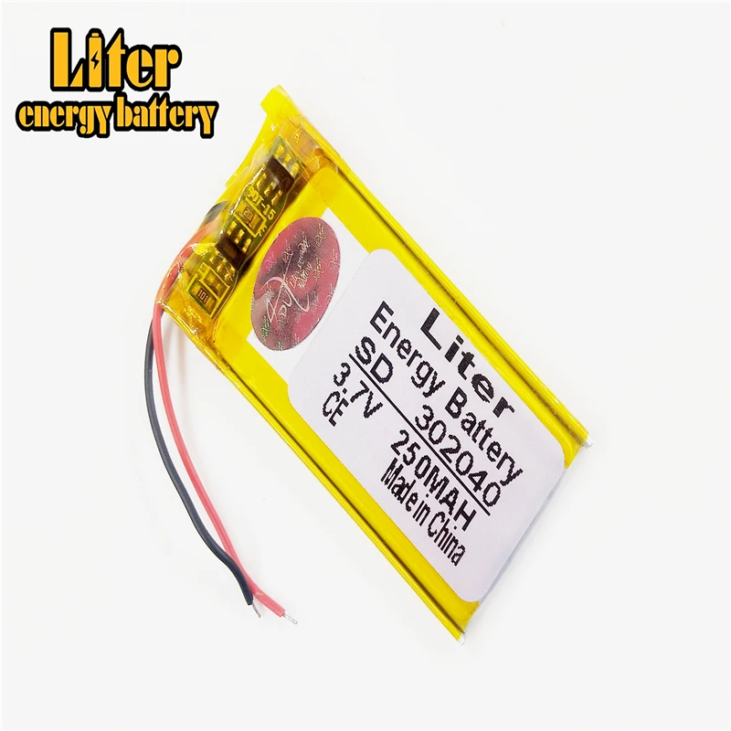 5pcs 3.7V 250mAh 302040 Lithium Polymer LiPo Rechargeable Battery cells For Mp3 Mp4 Mp5 DIY PAD DVD E-book bluetooth headset