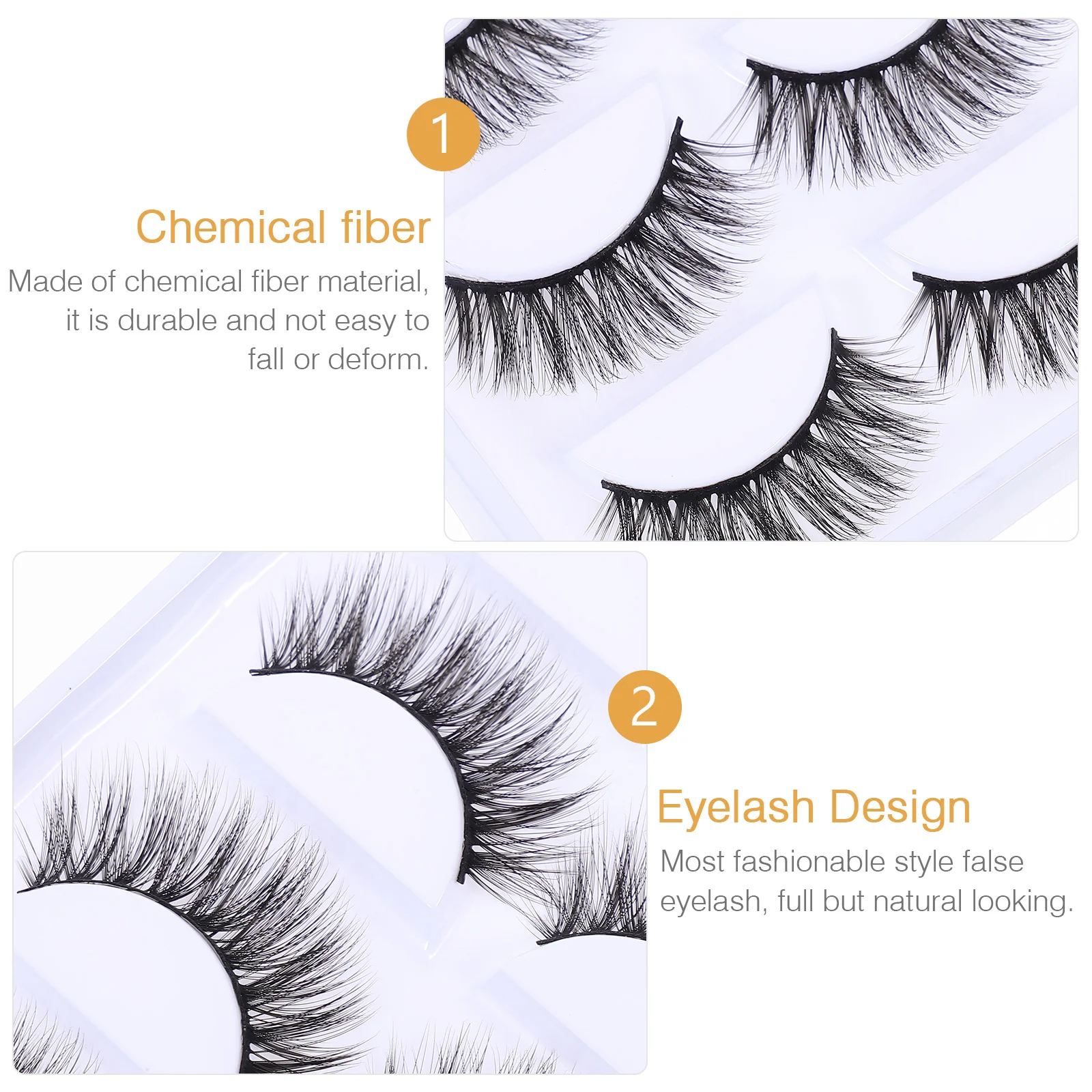 5 Pairs 3d False Eyelashes Thick Makeup Extension Fake Stage Accessories Natural