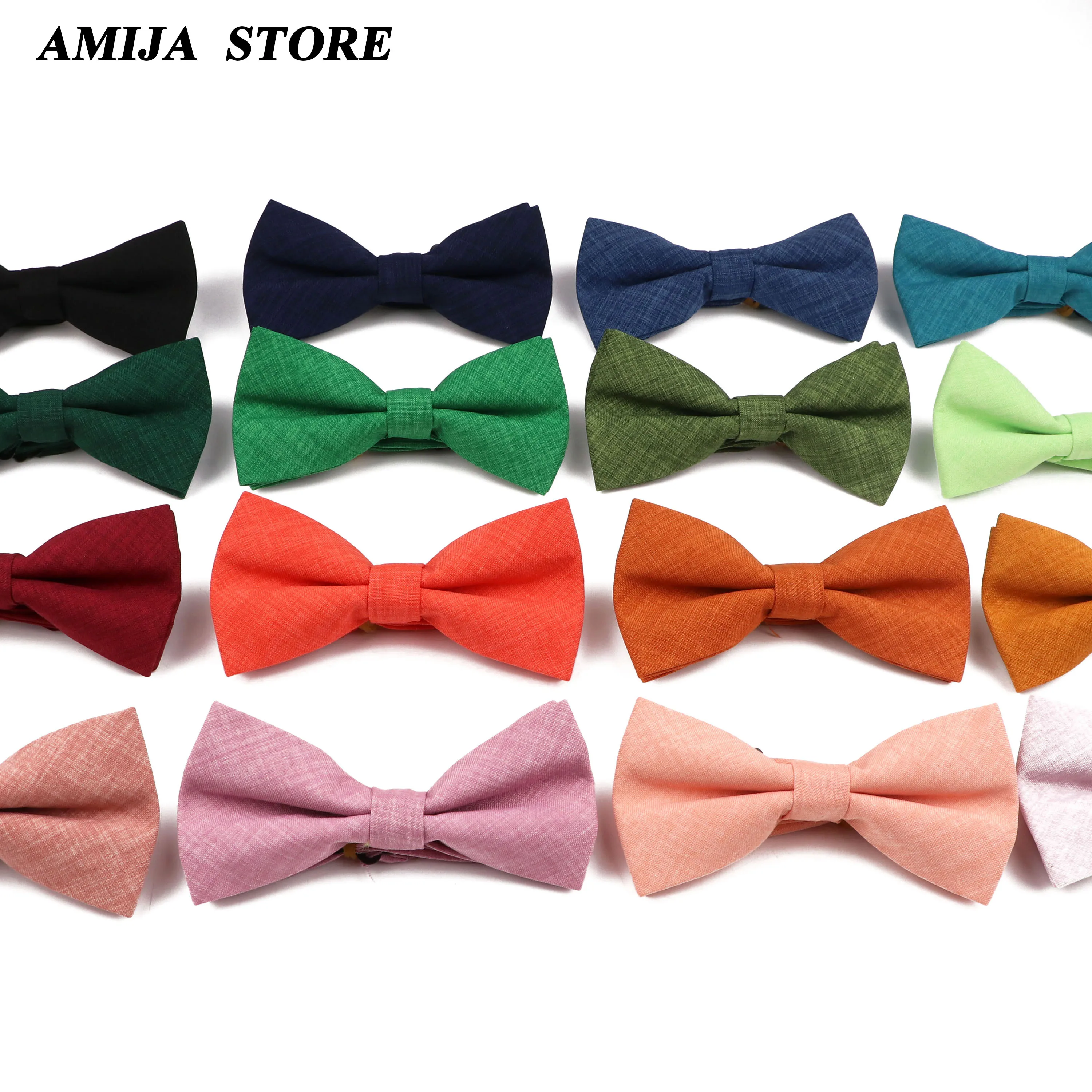 

Cute Wedding Solid Cotton Bowtie Colorful Parent-Child Bowtie Sets Kids Pet Butterfly Coral Green Bow Ties Cravat Gift Accessory