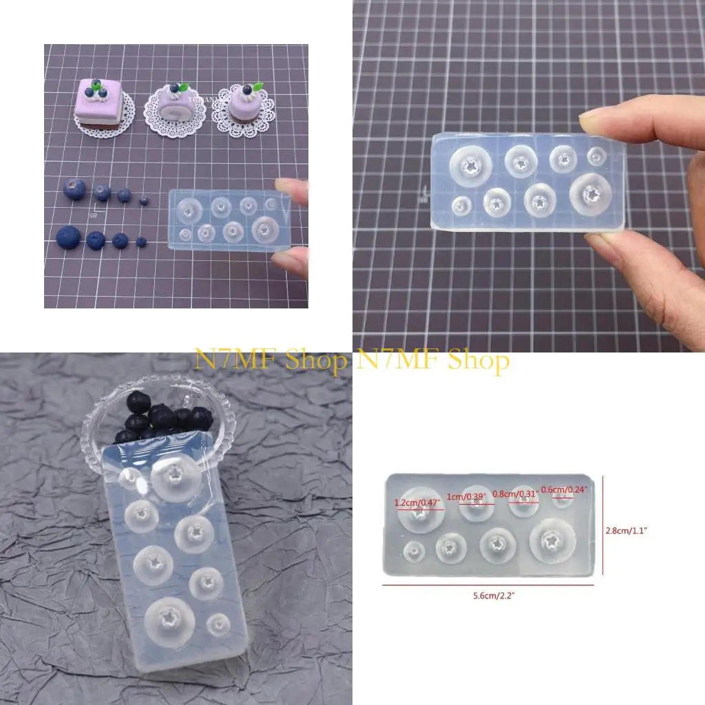 

N7MF -черничная силиконовая фруктовая форма для украшения кексов, мыло, шоколад