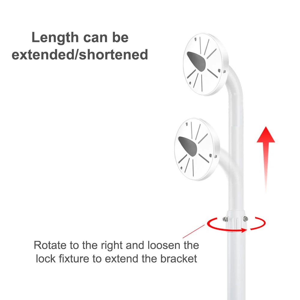 L Type Wall Ceiling Mount Vertical Support Security Surveillance Dome Camera Bracket Aluminum Alloy Universal Telescopic Rod