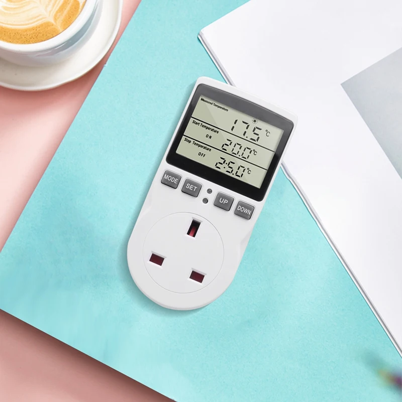 M11K-Digital Temperature Controller Thermostat Outlet Socket Plug Heating Cooling Timer For Homebrew Greenhouse