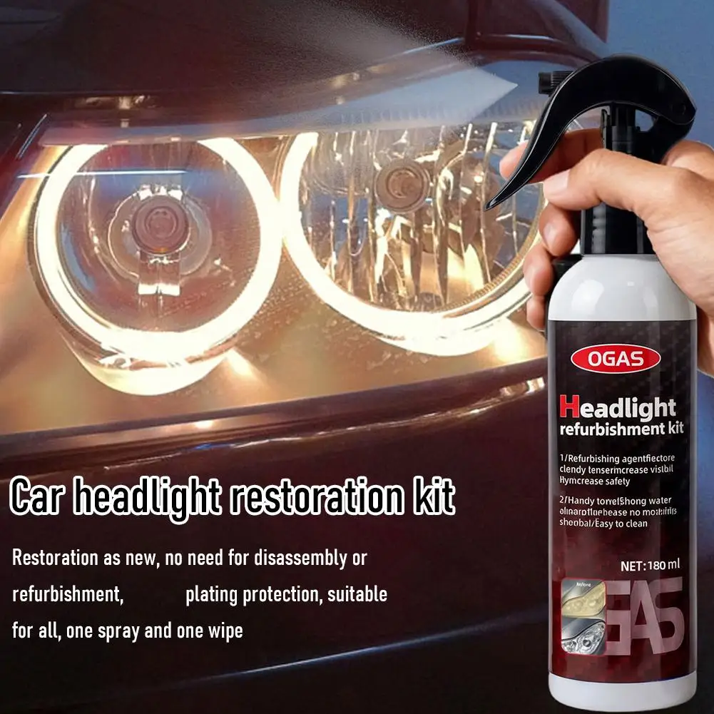 Headlight Restoration Kit - Car lights Polisher & Repair Kit with Yellowed Polishing Refurbishes - Headlights Paste M8B5