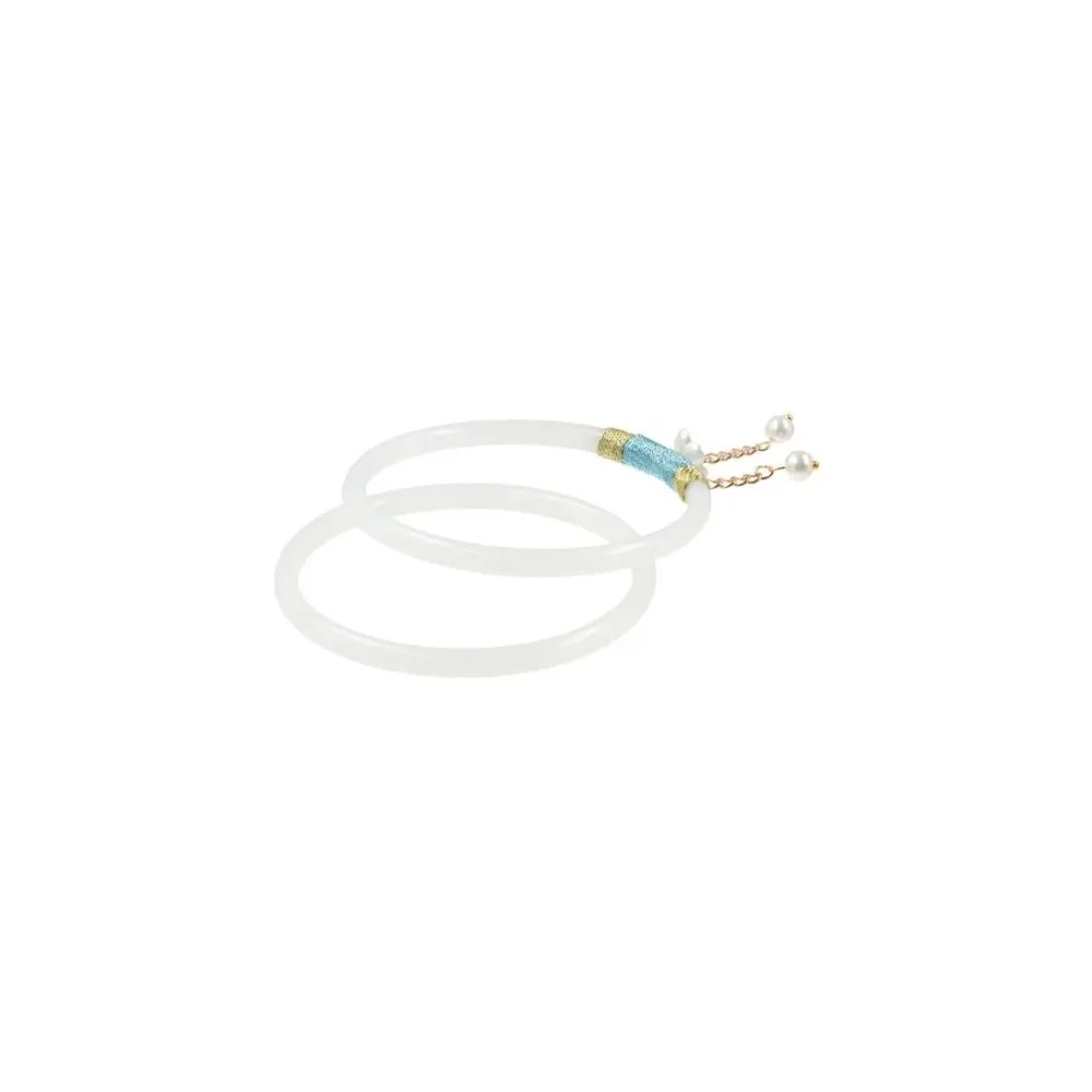 Elegant Minimalism Girls Flower National Style Antique Bracelet Women Bangles Chinese Style Jewelry Hetian Stone Bracelet