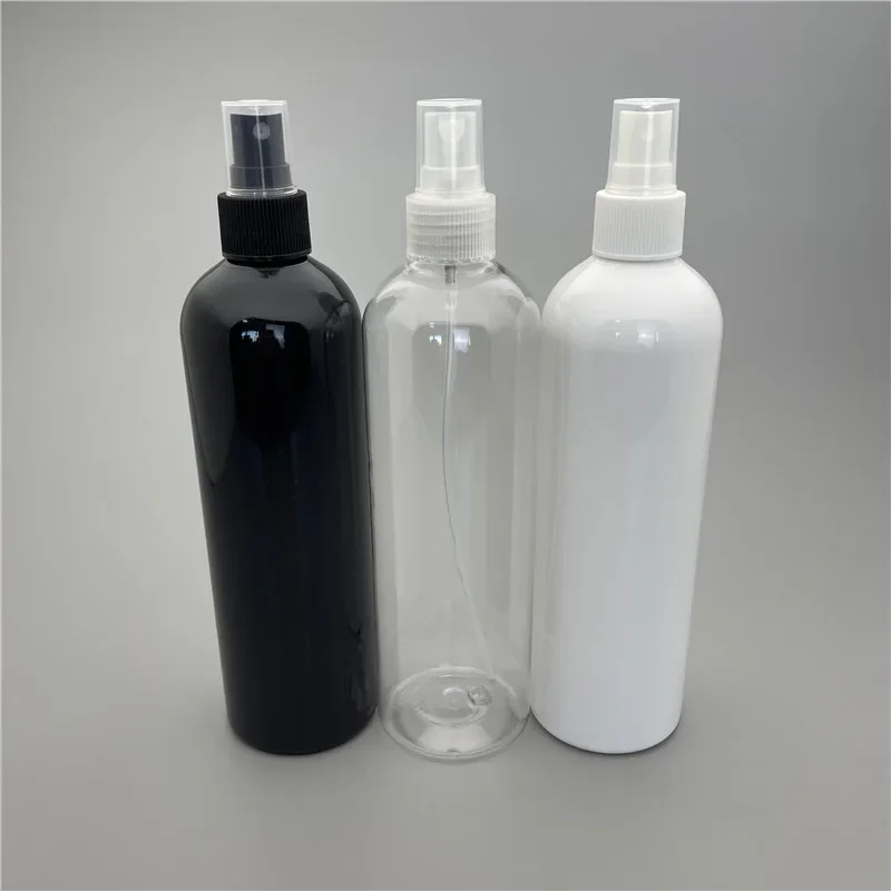 

400ML X 15 White Clear Black Round Shoulder Plastic Bottle With Fine Mist Spray Perfume Bottle Cosmetic PET Packaging Container