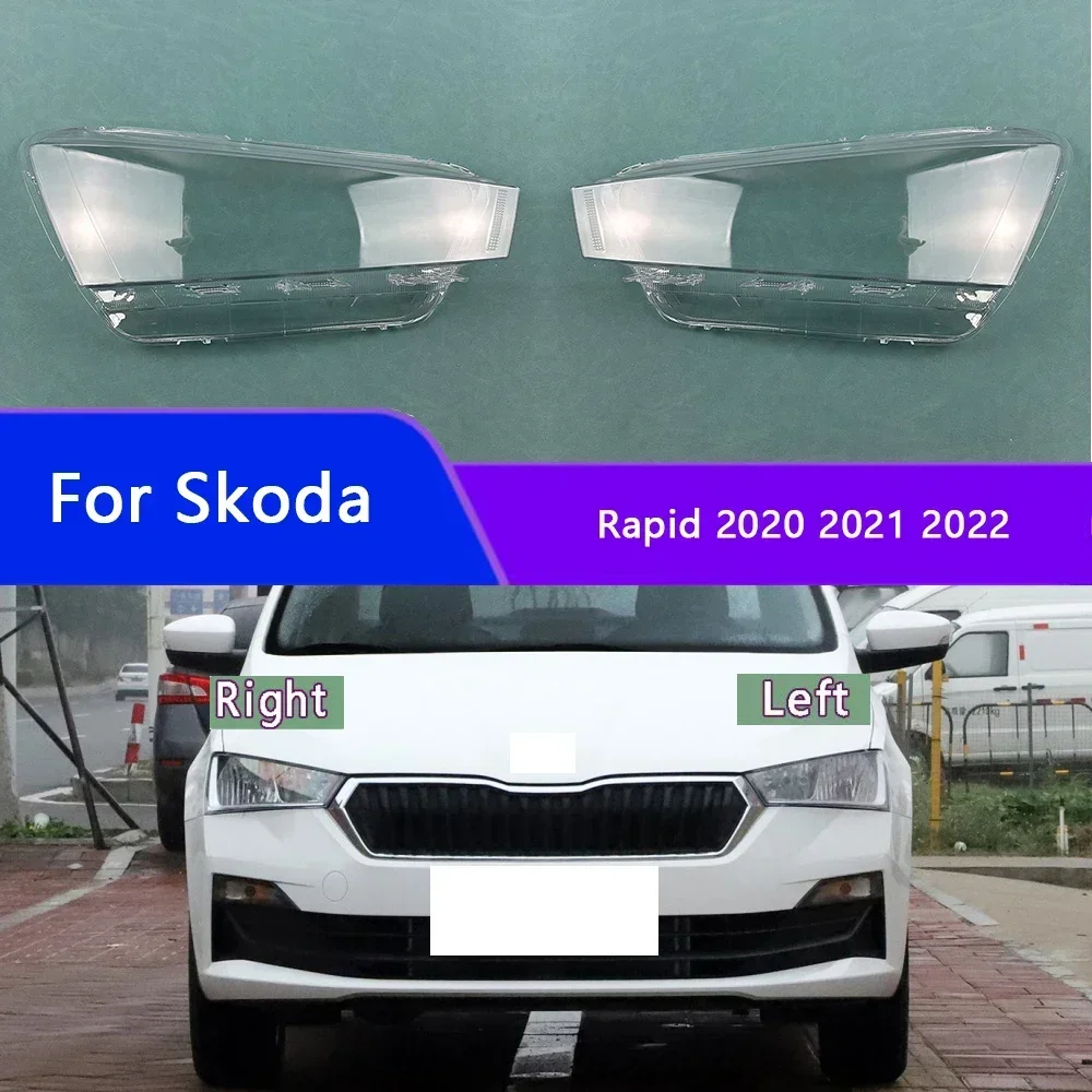 

For Skoda Rapid 2020 2021 2022 Headlamp Housing Transparent Mask Cover Headlight Shell Plexiglass Replace Original Lens