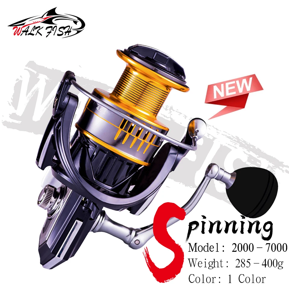 WALK FISH Full Metal Salwater Fishing Reel Alloy Spool Metal CNC Arm Metal Foot Alloy Gear Spining Reel Suit for Salt and Fresh